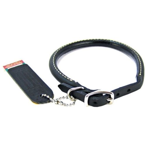 Circle T Pet Leather Round Collar Black